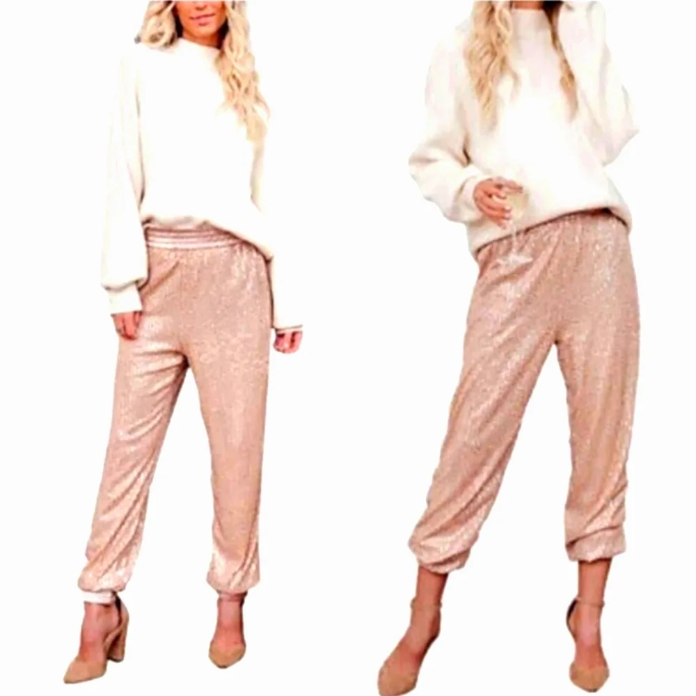 GILLIAN SHIMMER JOGGERS BY SATURDAY/SUNDAY ANTHROPOLOGIE PINK/ROSE SIZE XS NWT - Picture 1 of 16
